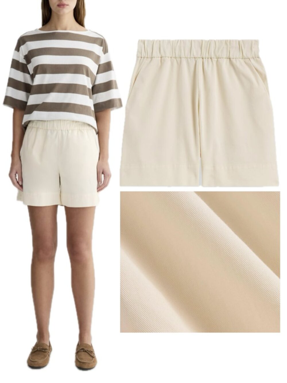 Everlane The Easy Organic Cotton-Blend Twill Shorts (Canvas)